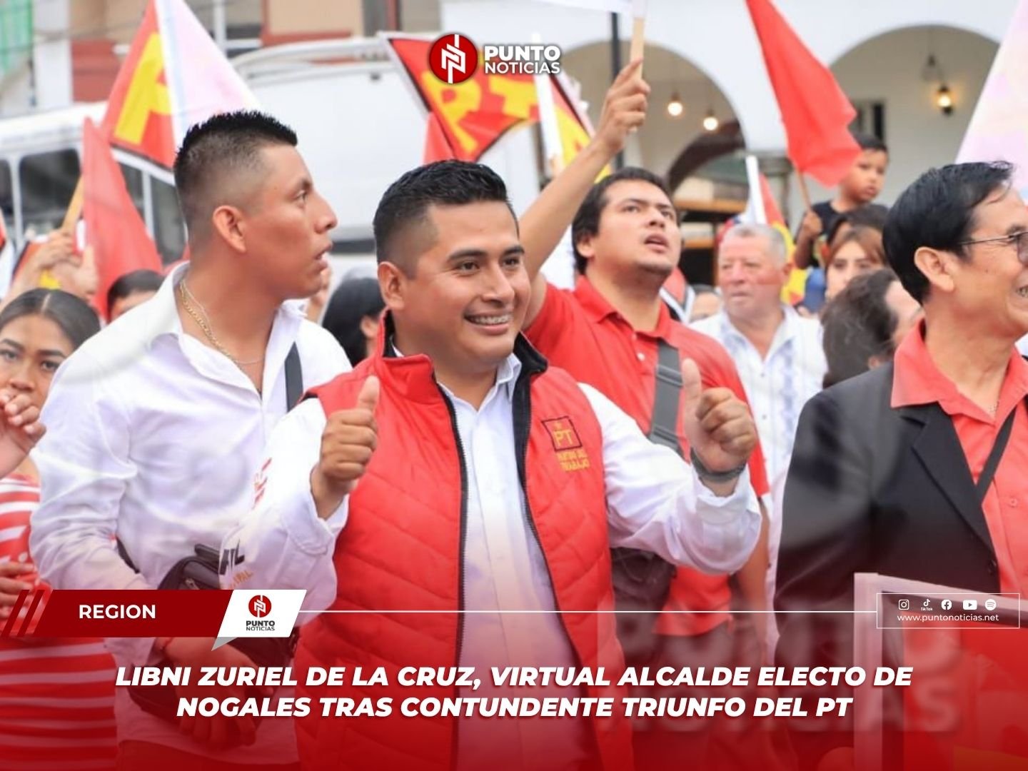 Libni Zuriel de la Cruz, virtual alcalde electo de Nogales tras contundente triunfo del PT