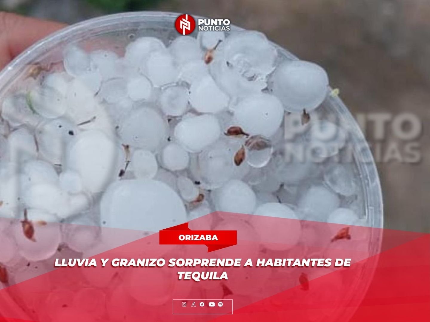Lluvia y granizo sorprende a habitantes de Tequila