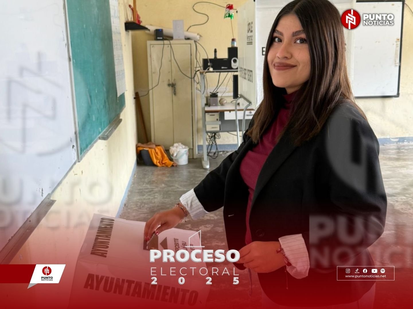 Dariana Xitlali emite su voto en Ojo Zarco y llama a la participación ciudadana