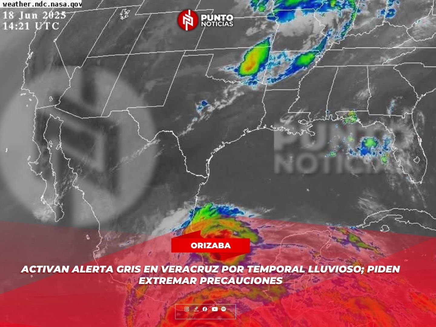 Activan Alerta Gris en Veracruz por temporal lluvioso; piden extremar precauciones