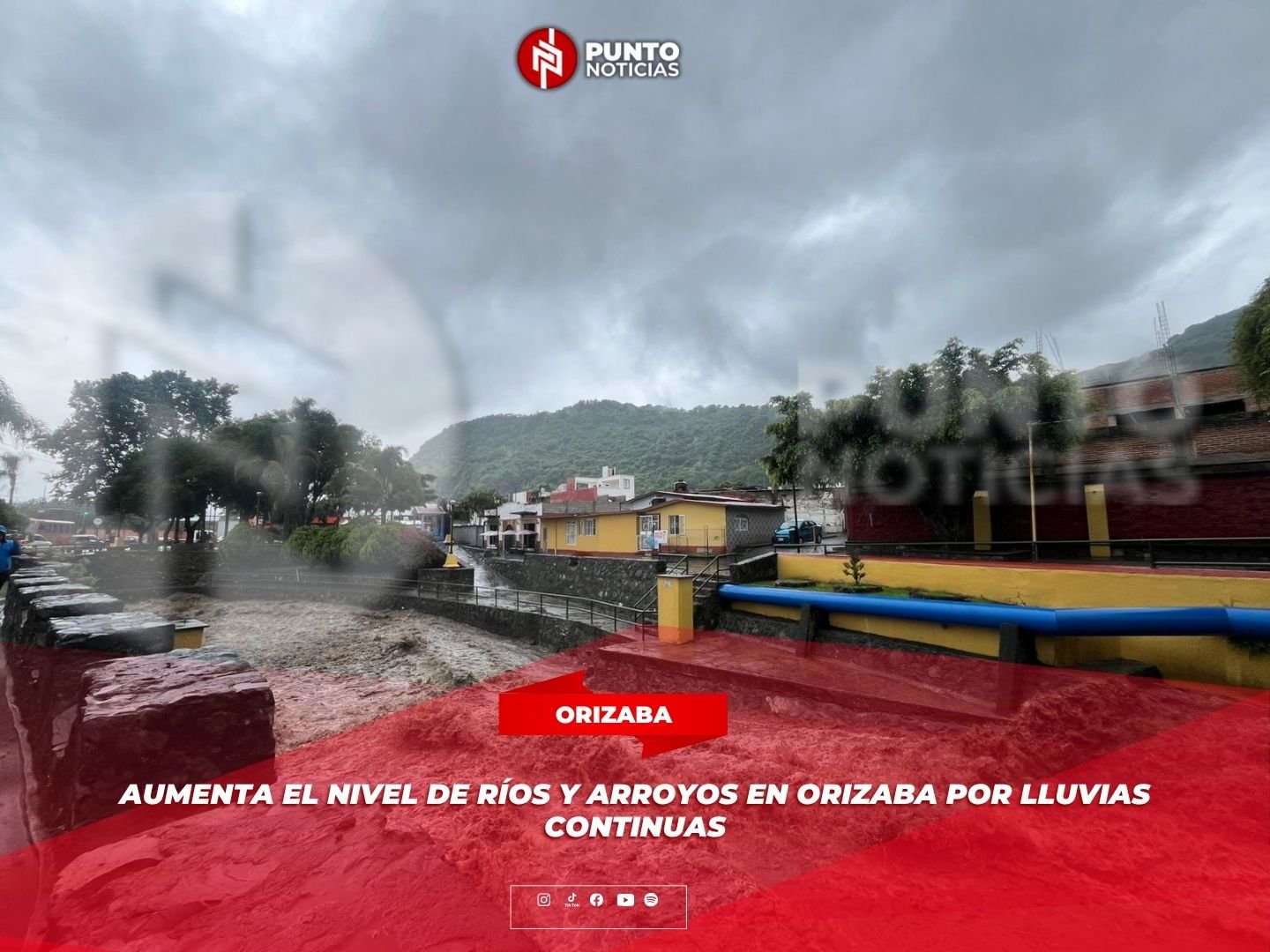 Aumenta el nivel de ríos y arroyos en Orizaba por lluvias continuas