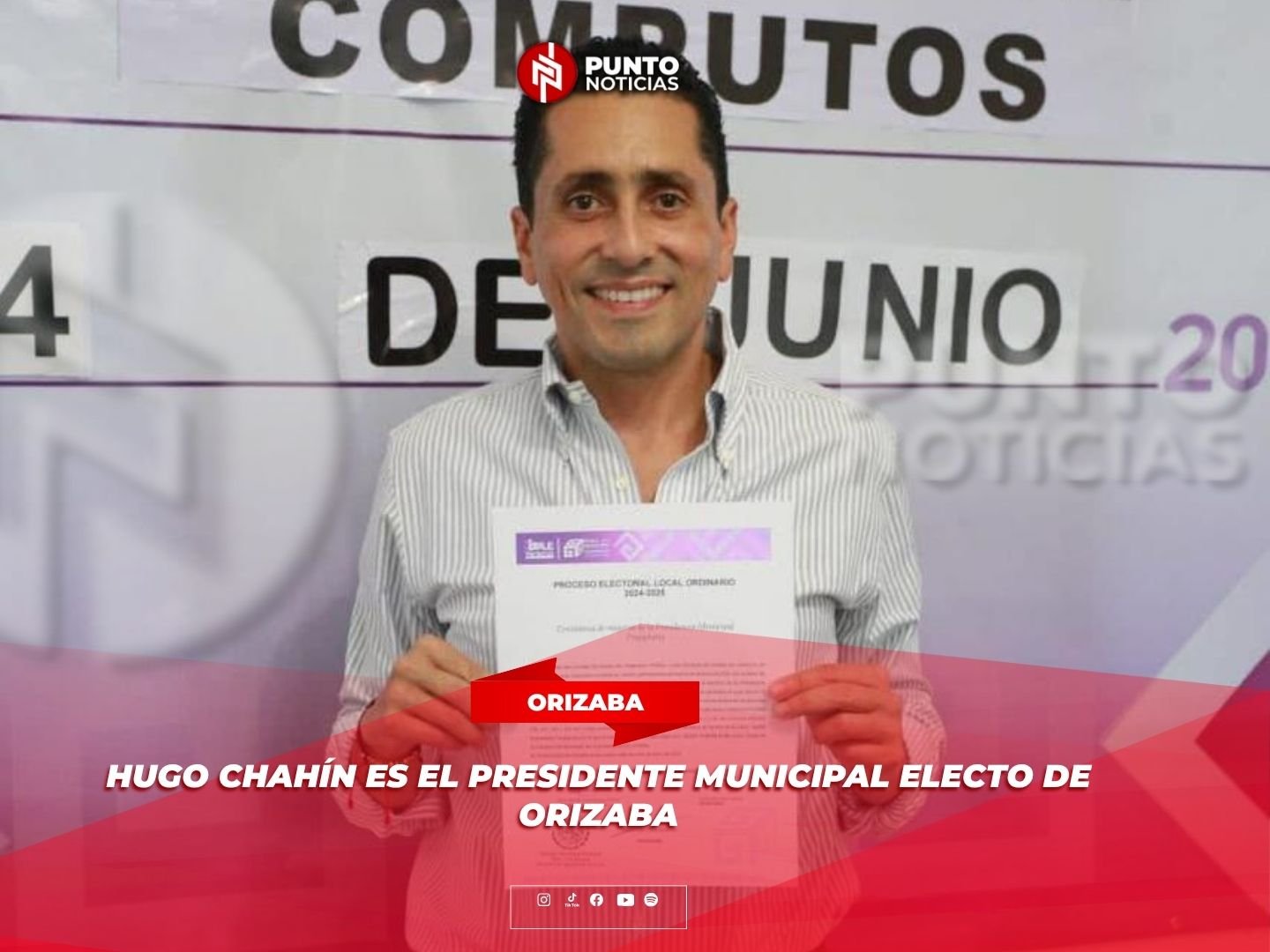 Hugo Chahín es el presidente municipal electo de Orizaba