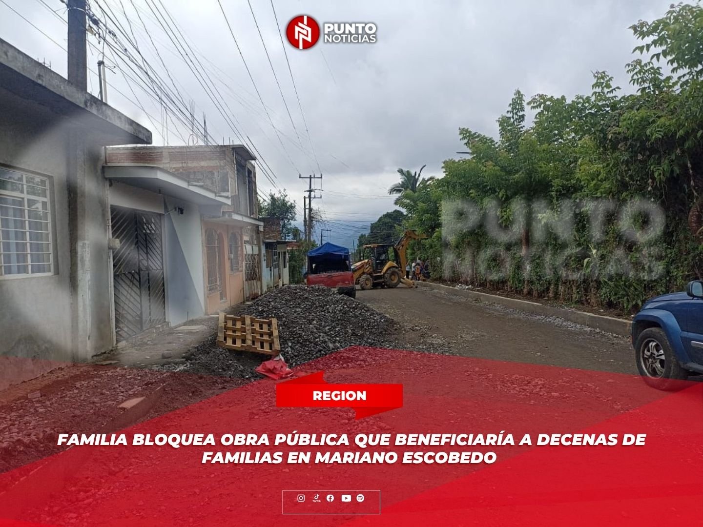 Familia bloquea obra pública que beneficiaría a decenas de familias en Mariano Escobedo