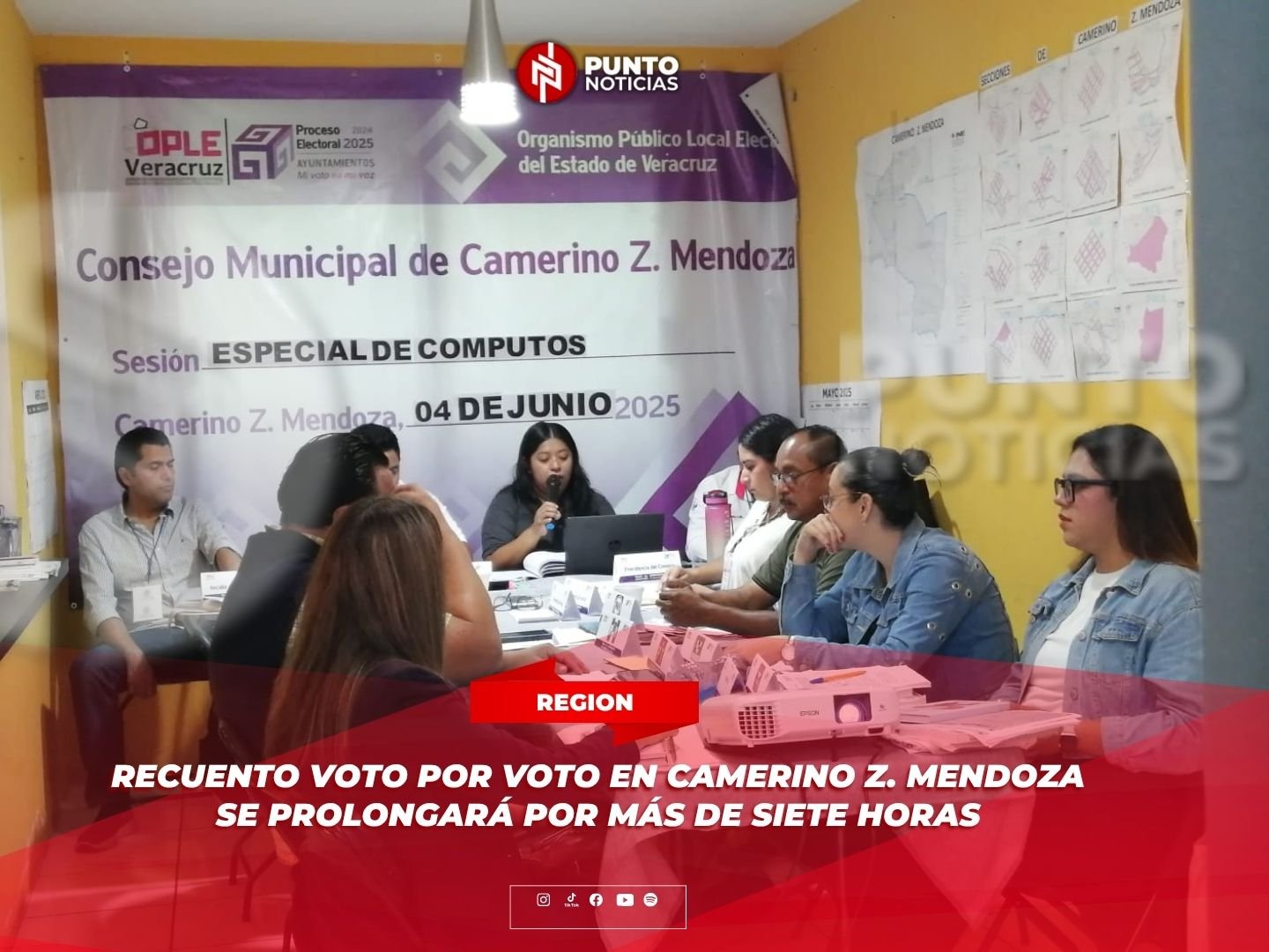 Recuento voto por voto en Camerino Z. Mendoza se prolongará por más de siete horas