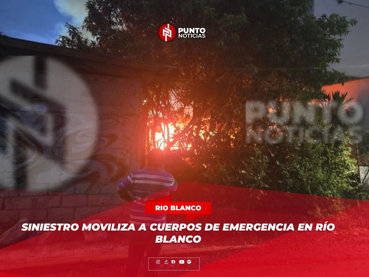 Siniestro moviliza a cuerpos de emergencia en Río Blanco