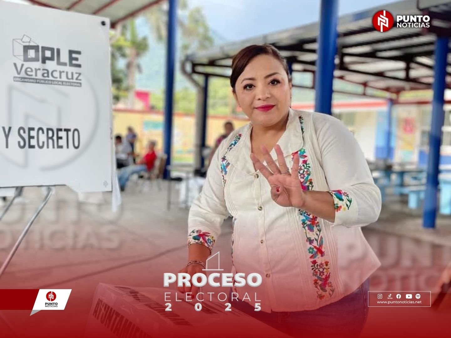 Lupita Groth participa en la jornada electoral desde el Valle de Tuxpango
