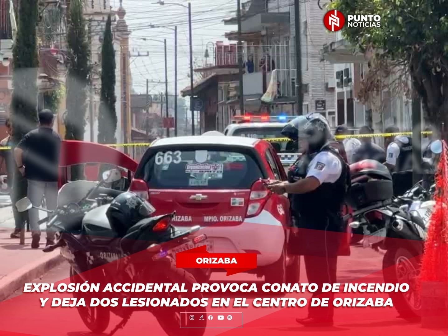Explosión accidental provoca conato de incendio y deja dos lesionados en el centro de Orizaba
