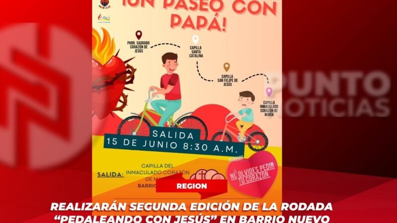 Realizarán segunda edición de la rodada “Pedaleando con Jesús” en Barrio Nuevo