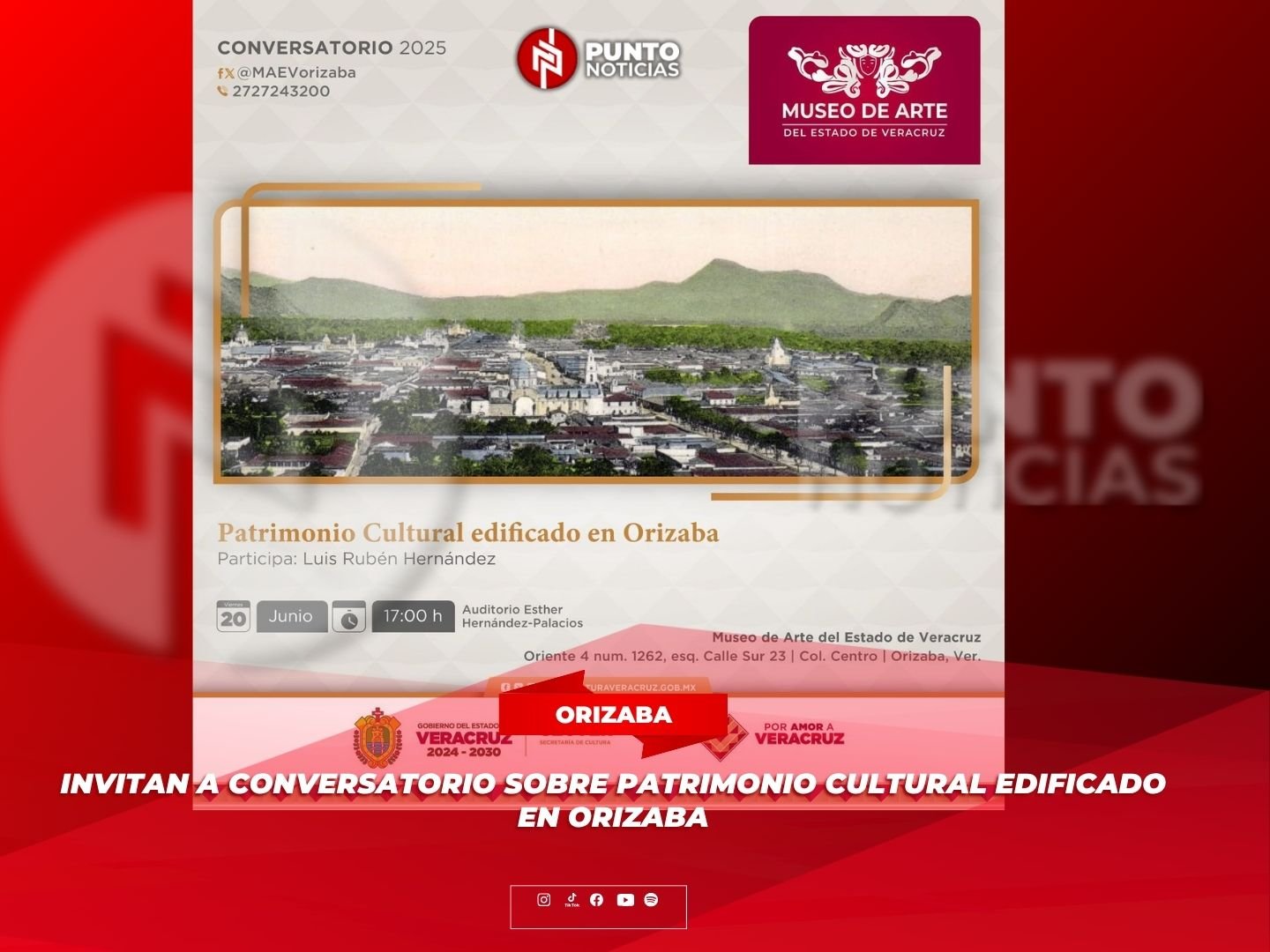 Invitan a conversatorio sobre patrimonio cultural edificado en Orizaba