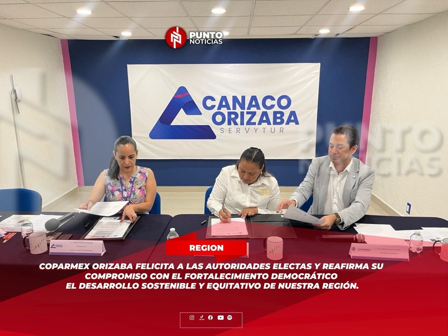 COPARMEX Orizaba felicita a las autoridades electas y reafirma su compromiso con el fortalecimiento democrático