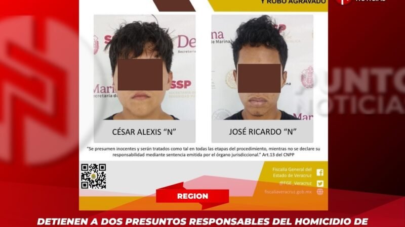 Detienen a dos presuntos responsables del homicidio de odontólogo en Boca del Río