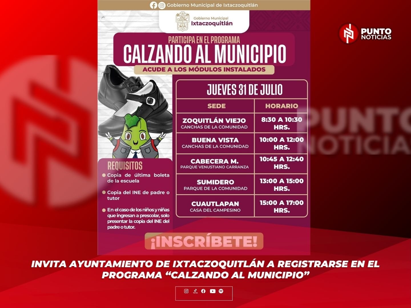 Invita Ayuntamiento de Ixtaczoquitlán a registrarse en el programa “Calzando al Municipio”
