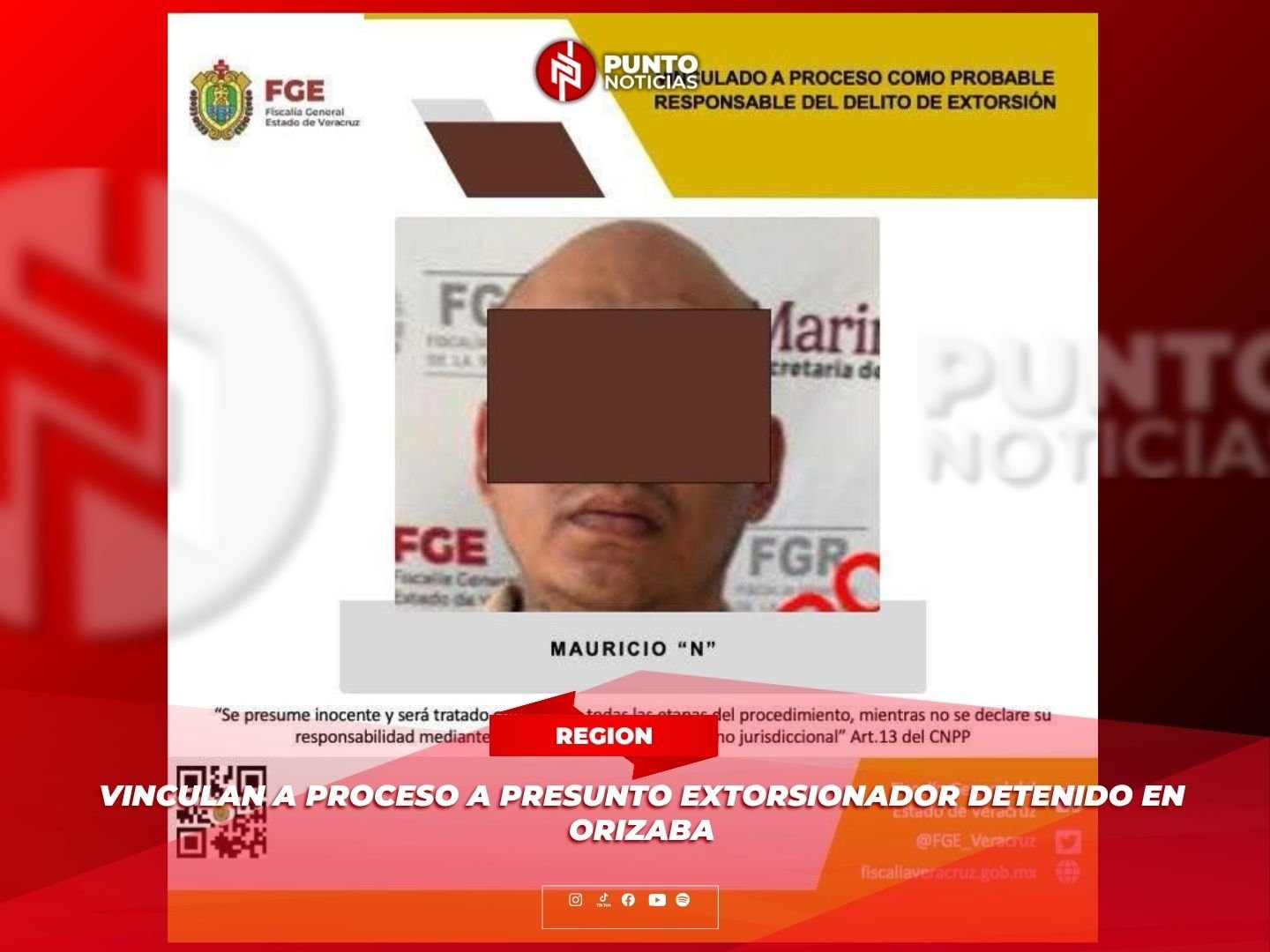 Vinculan a proceso a presunto extorsionador detenido en Orizaba