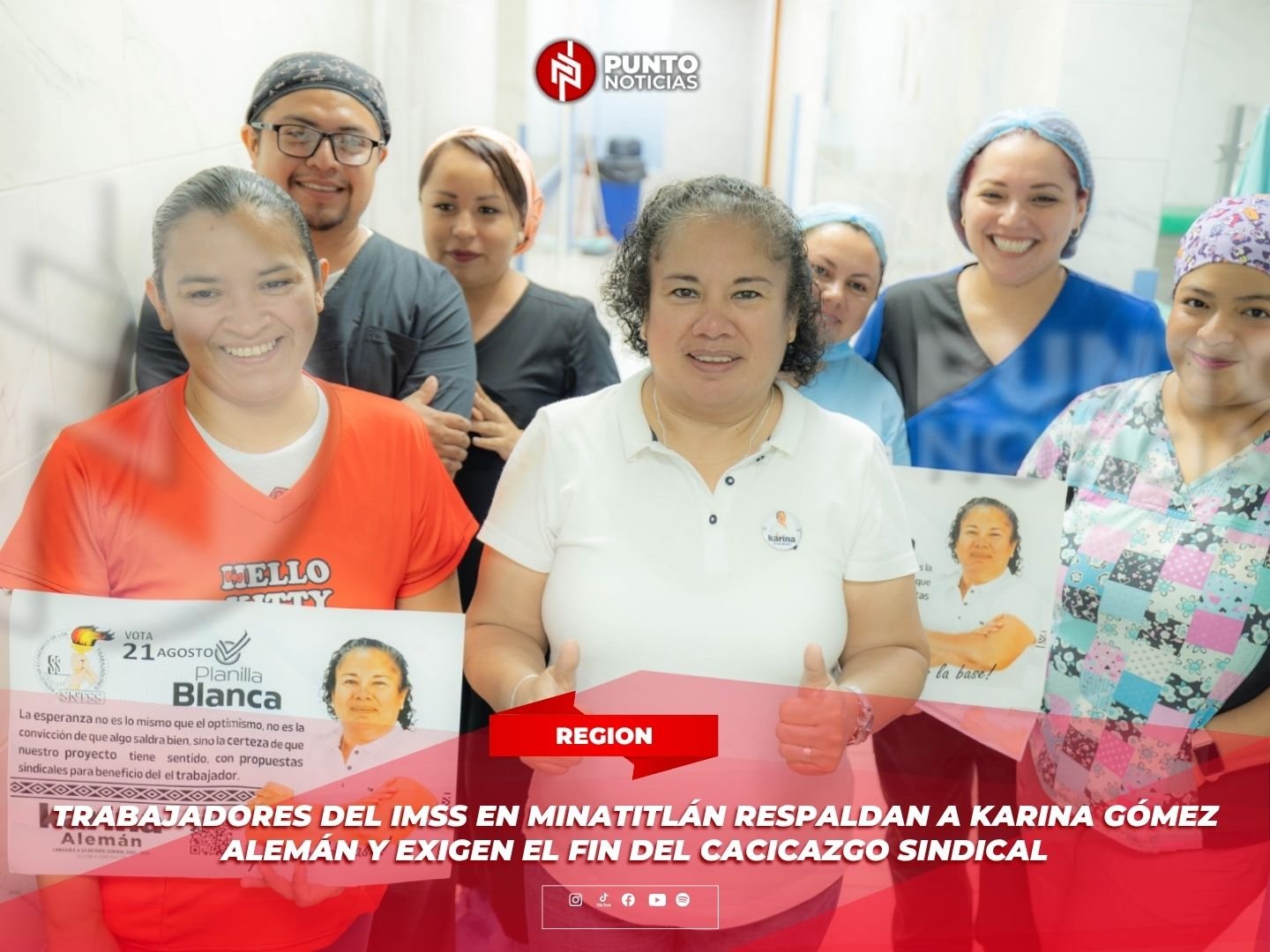 Trabajadores del IMSS en Minatitlán respaldan a Karina Gómez Alemán y exigen el fin del cacicazgo sindical