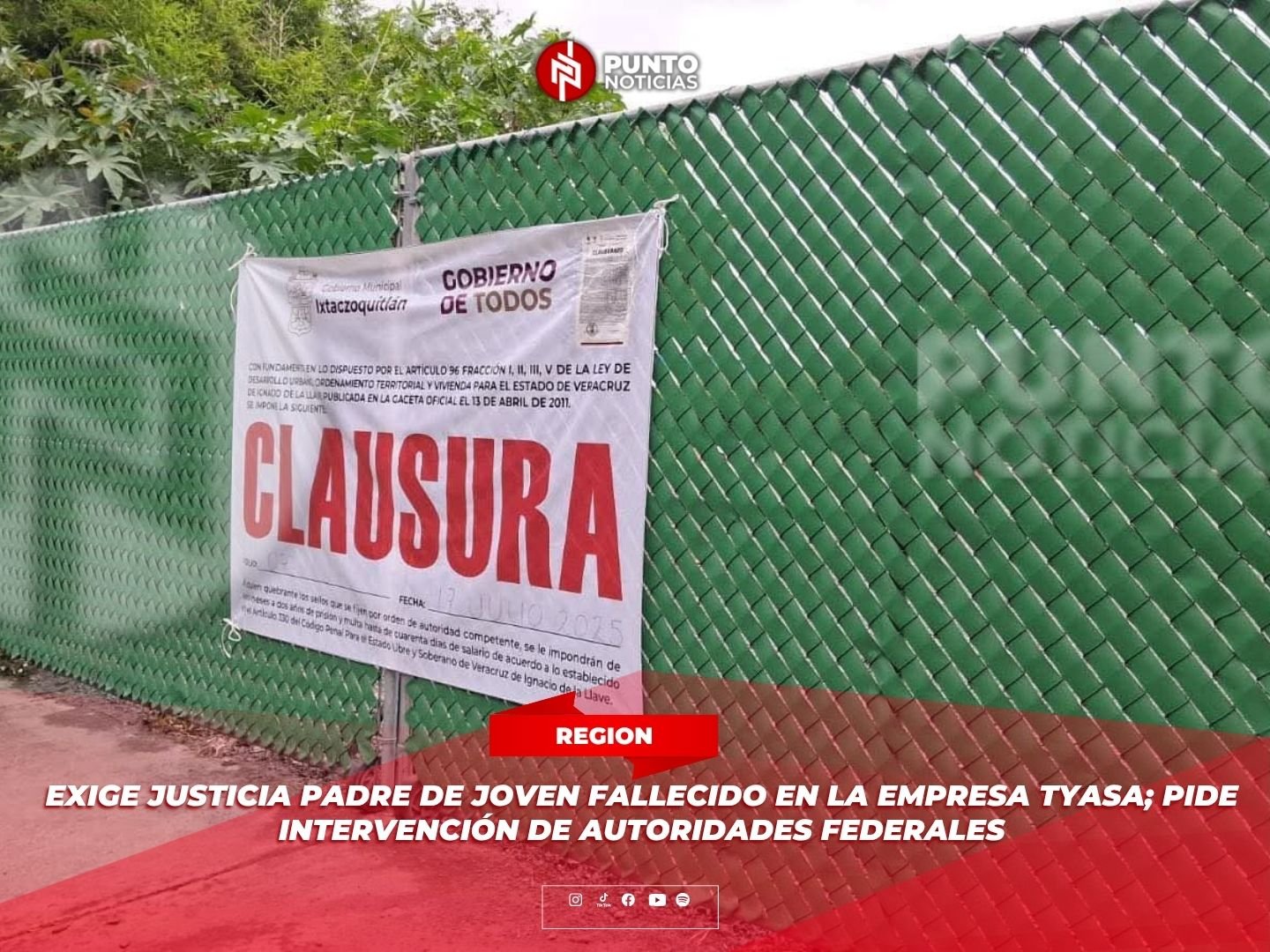 Exige justicia padre de joven fallecido en la empresa TYASA; pide intervención de autoridades federales