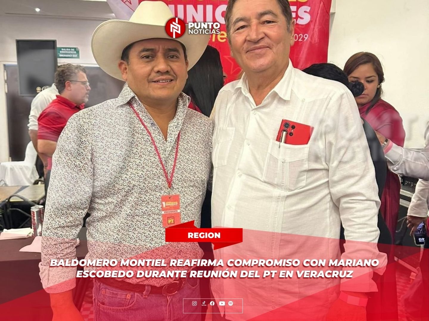 Baldomero Montiel reafirma compromiso con Mariano Escobedo durante reunión del PT en Veracruz