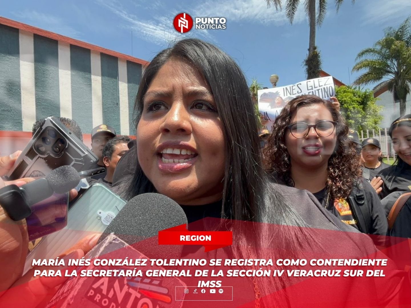 María Inés González Tolentino se registra como contendiente para la Secretaría General de la Sección IV Veracruz Sur del IMSS
