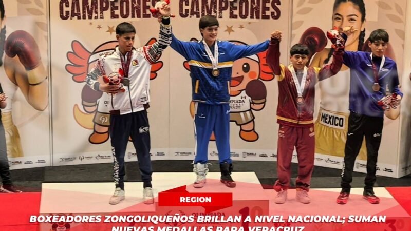 Boxeadores zongoliqueños brillan a nivel nacional; suman nuevas medallas para Veracruz