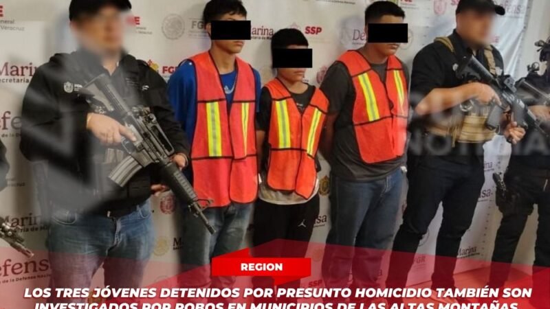 Los tres jóvenes detenidos por presunto homicidio también son investigados por robos en municipios de las altas montañas.