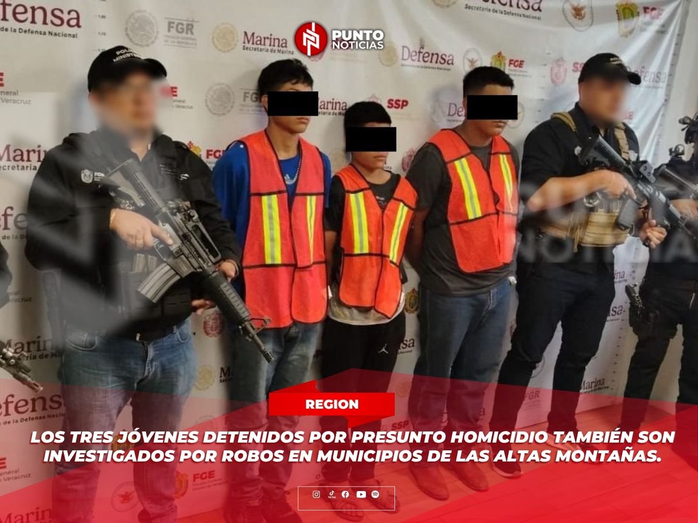 Los tres jóvenes detenidos por presunto homicidio también son investigados por robos en municipios de las altas montañas.