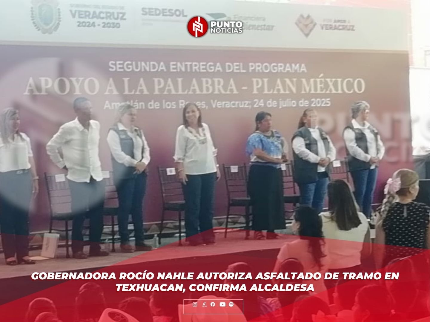 Gobernadora Rocío Nahle autoriza asfaltado de tramo en Texhuacan, confirma alcaldesa