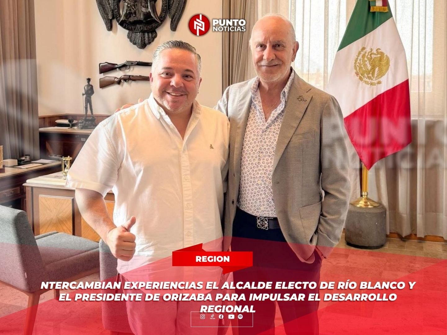 Intercambian experiencias el alcalde electo de Río Blanco y el presidente de Orizaba para impulsar el desarrollo regional