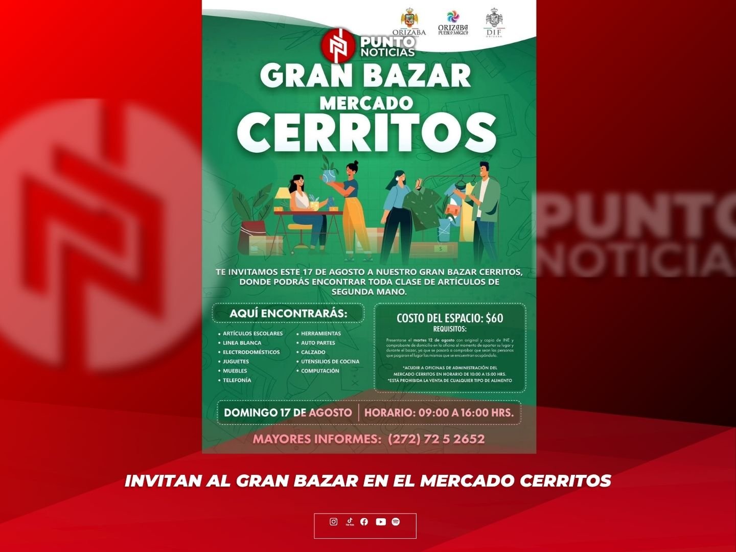 Invitan al Gran Bazar en el Mercado Cerritos