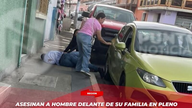 Asesinan a hombre delante de su familia en pleno centro de Coscomatepec.