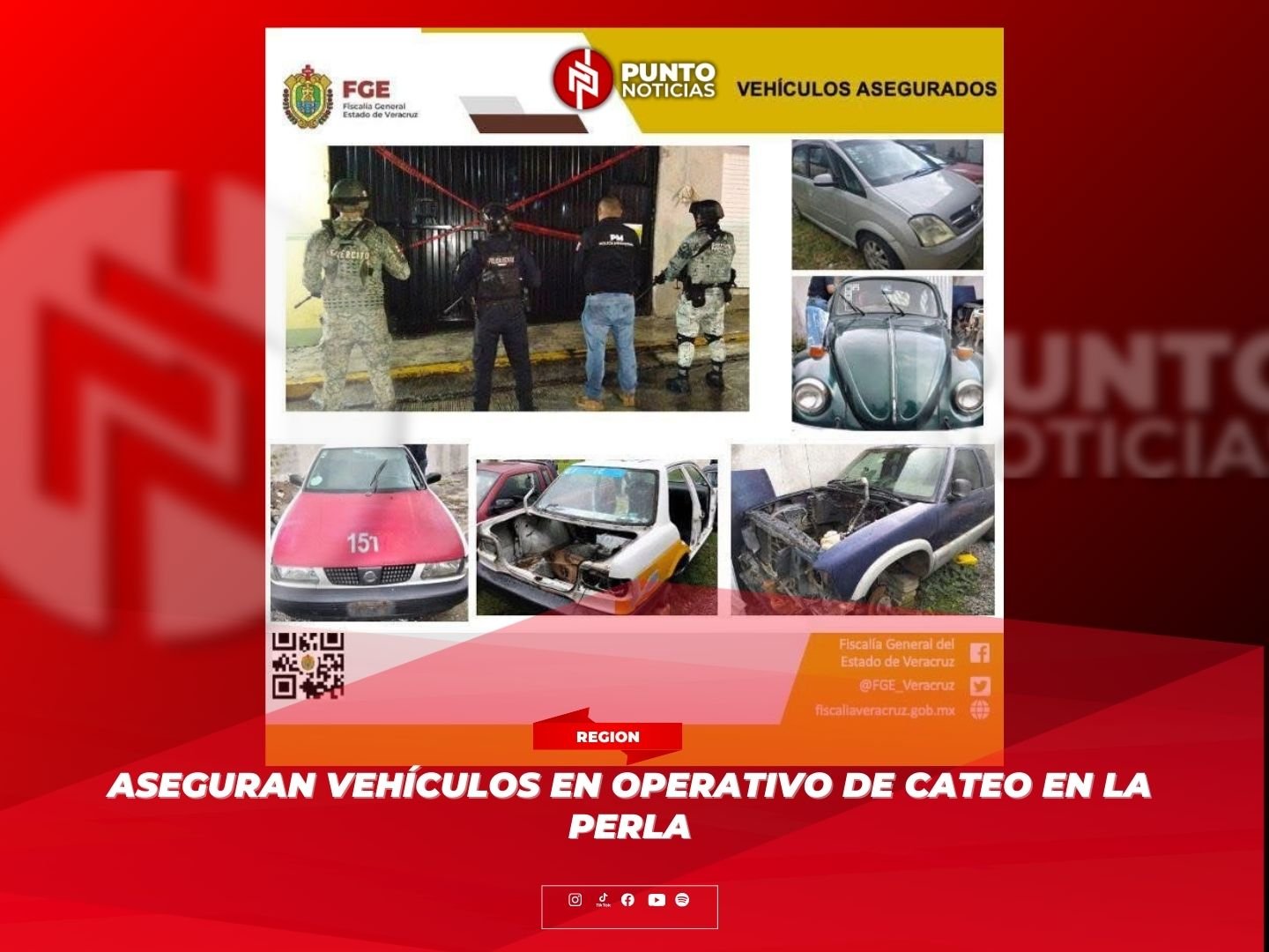 Aseguran vehículos en operativo de cateo en La Perla