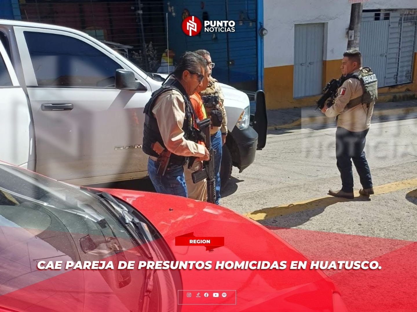 Cae pareja de presuntos homicidas en Huatusco.