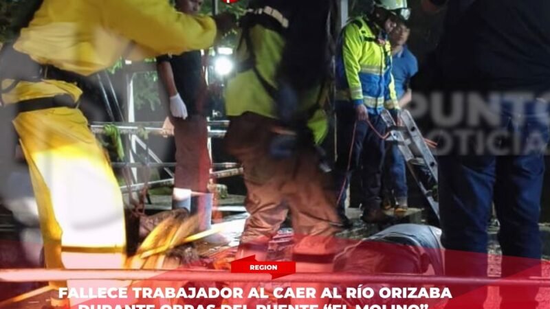 Fallece trabajador al caer al río Orizaba durante obras del puente “El Molino”.