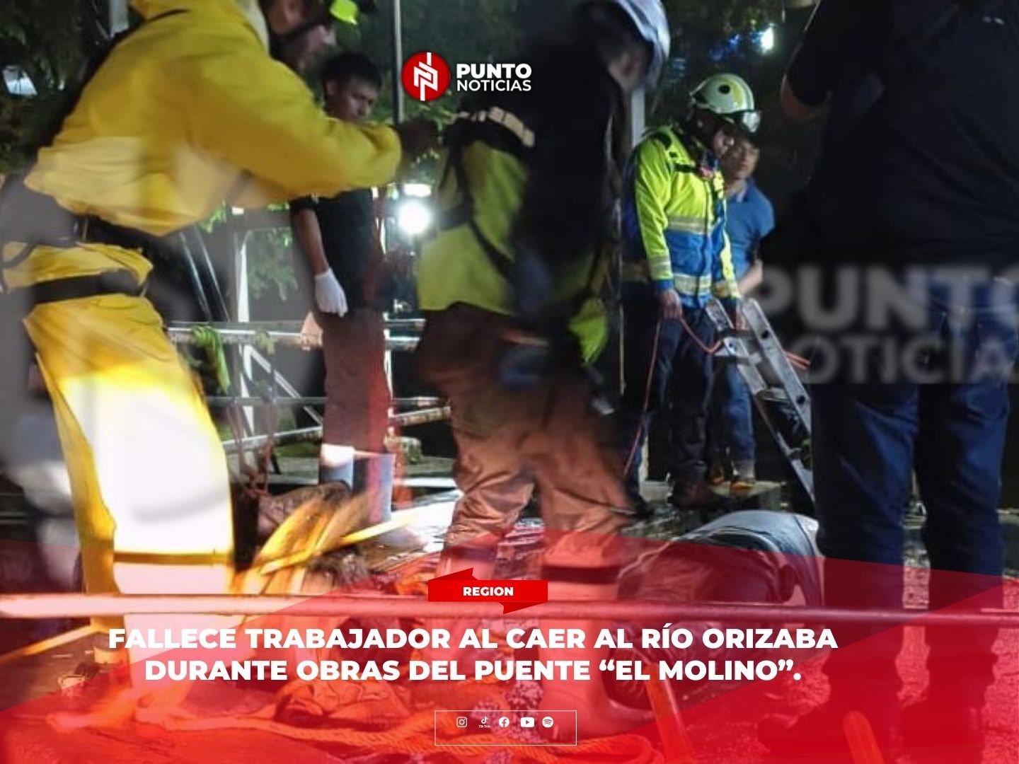 Fallece trabajador al caer al río Orizaba durante obras del puente “El Molino”.