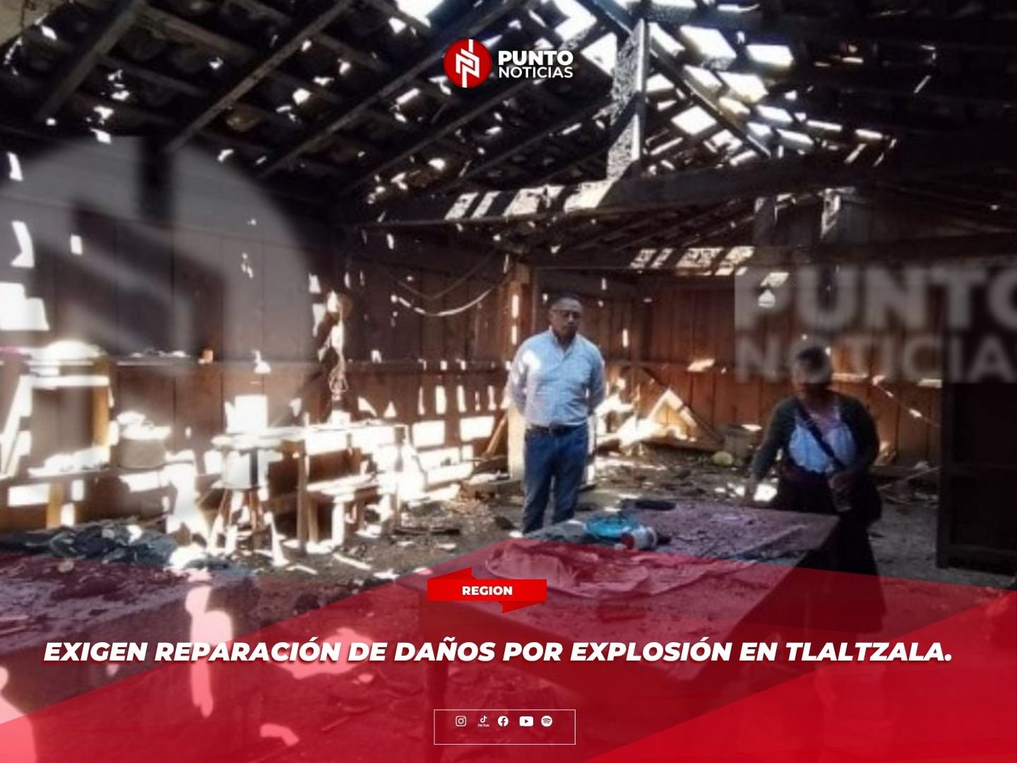 Exigen reparación de daños por explosión en Tlaltzala.