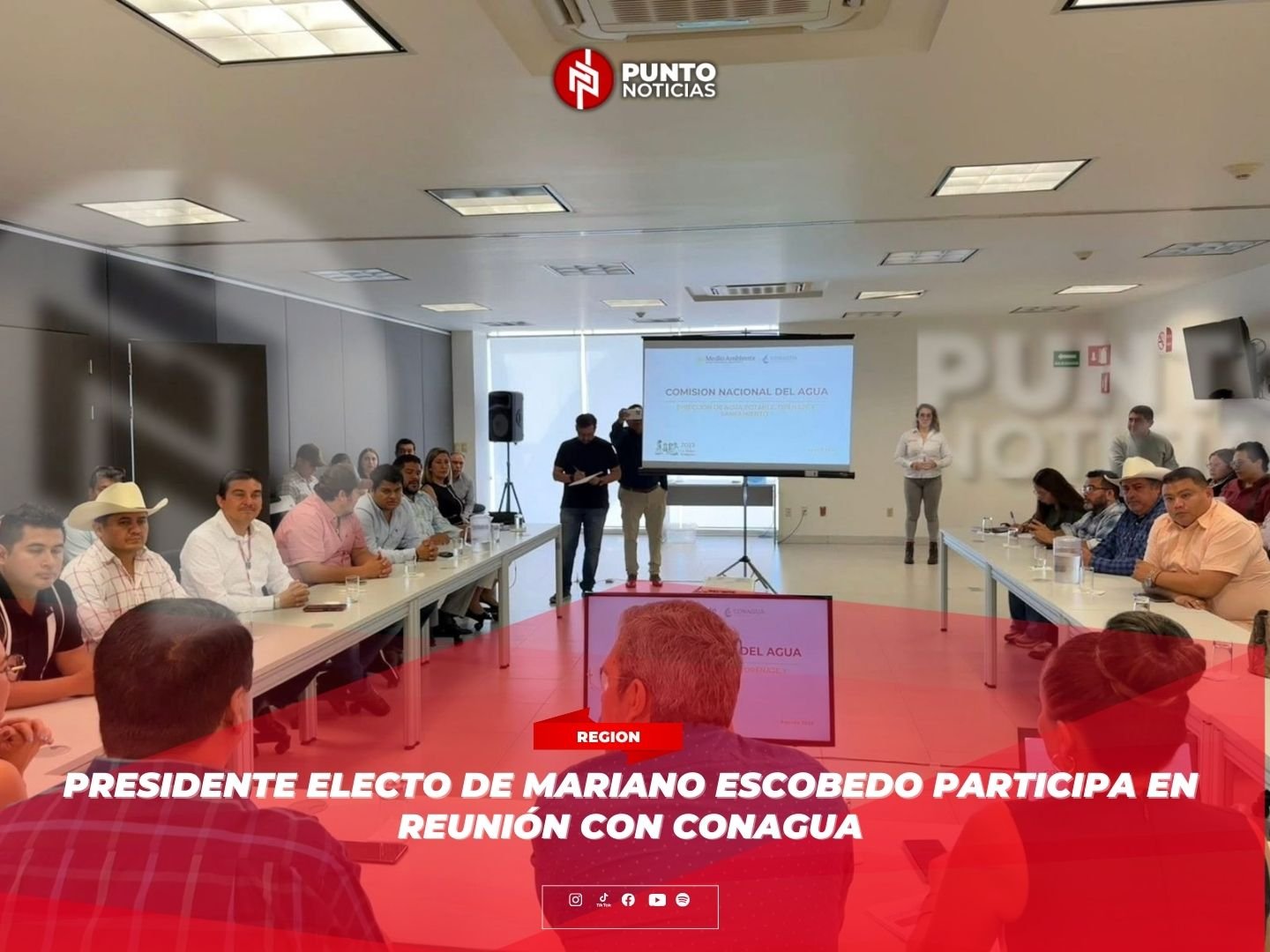 Presidente electo de Mariano Escobedo participa en reunión con CONAGUA