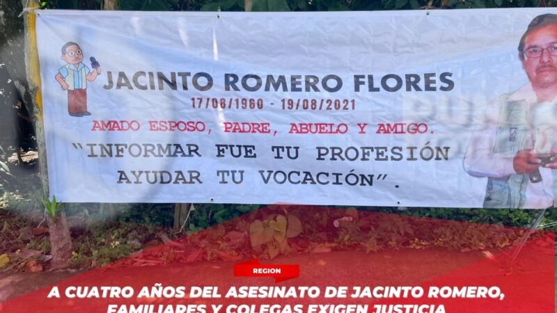 A cuatro años del asesinato de Jacinto Romero, familiares y colegas exigen justicia