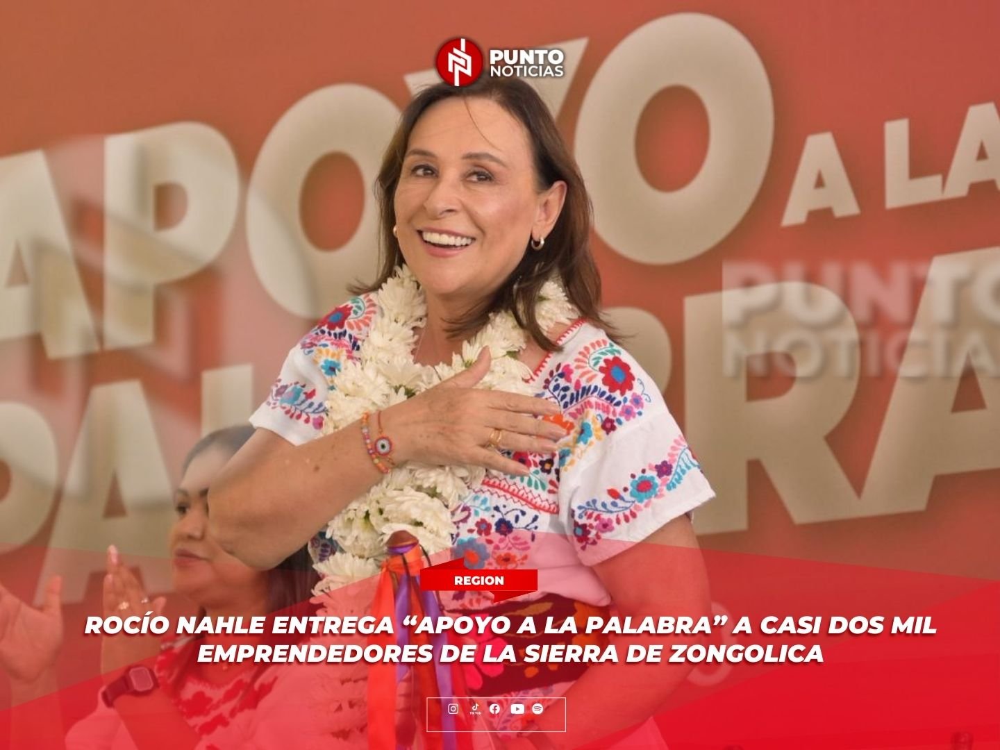 Rocío Nahle entrega “Apoyo a la Palabra” a casi dos mil emprendedores de la sierra de Zongolica