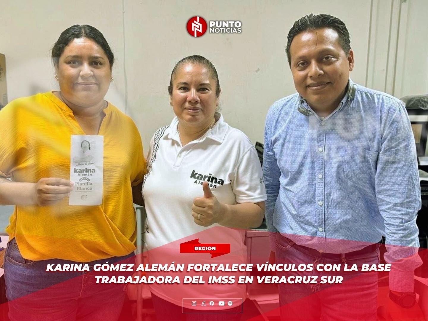 Karina Gómez Alemán fortalece vínculos con la base trabajadora del IMSS en Veracruz Sur
