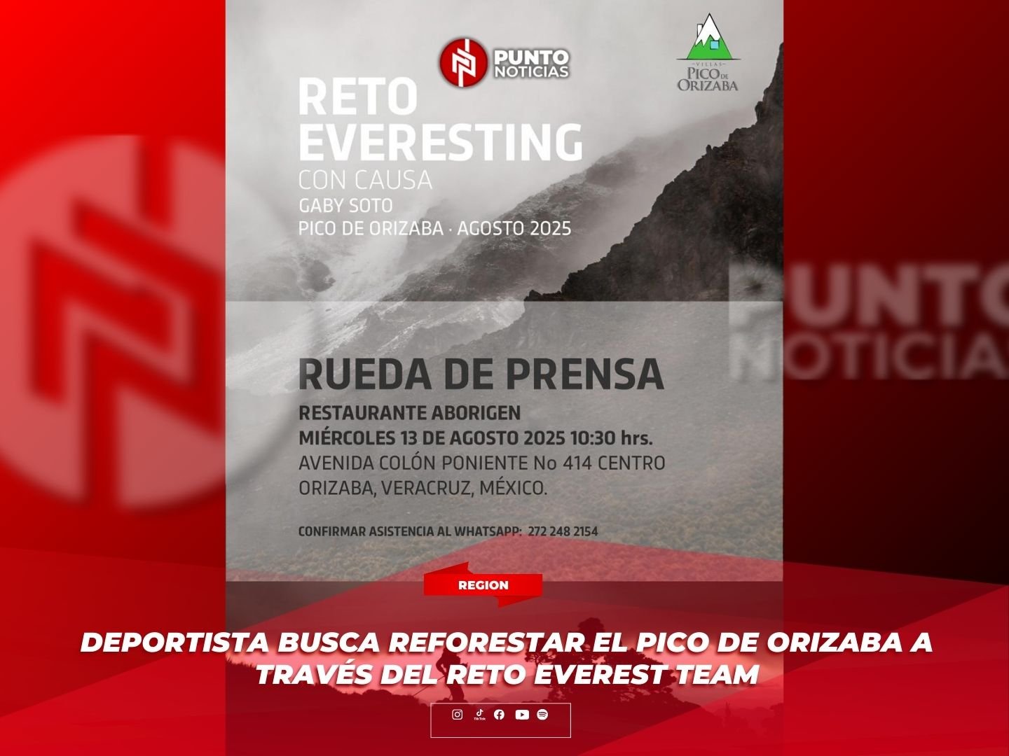 Deportista busca reforestar el Pico de Orizaba a través del reto Everest Team