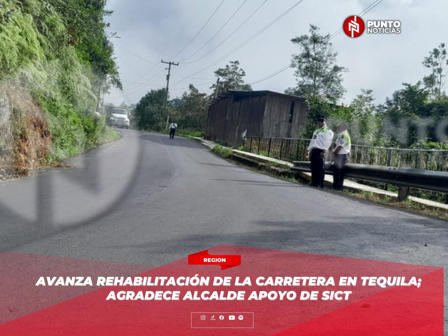 Avanza rehabilitación de la carretera en Tequila; agradece alcalde apoyo de SICT