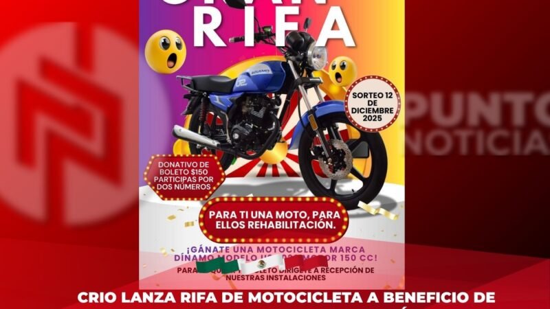 CRIO lanza rifa de motocicleta a beneficio de programas de rehabilitación