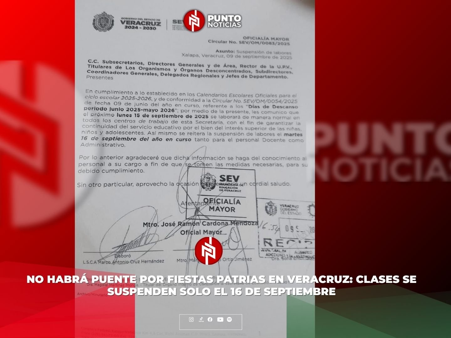 No habrá puente por Fiestas Patrias en Veracruz: clases se suspenden solo el 16 de septiembre