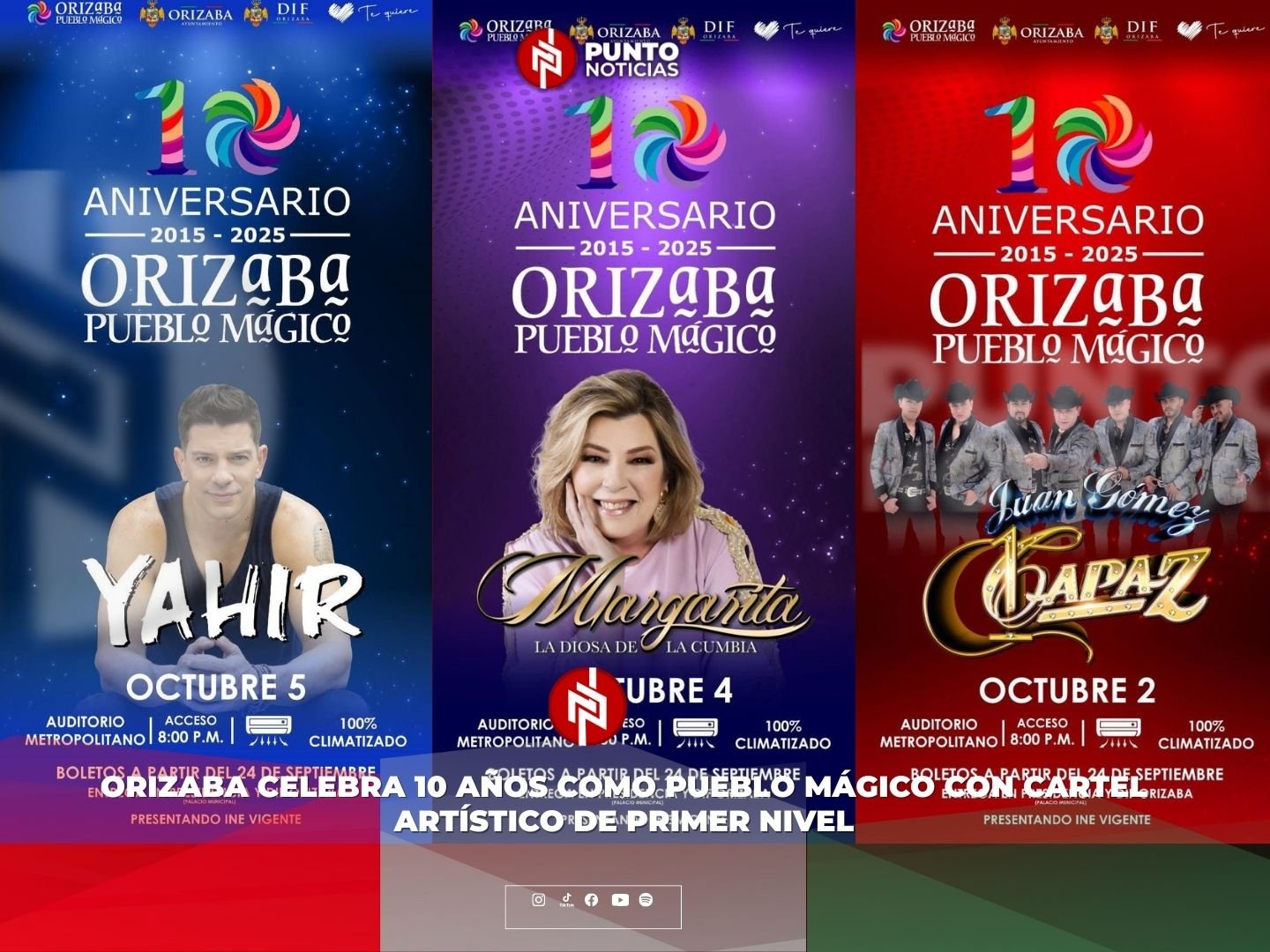 Orizaba celebra 10 años como Pueblo Mágico con cartel artístico de primer nivel