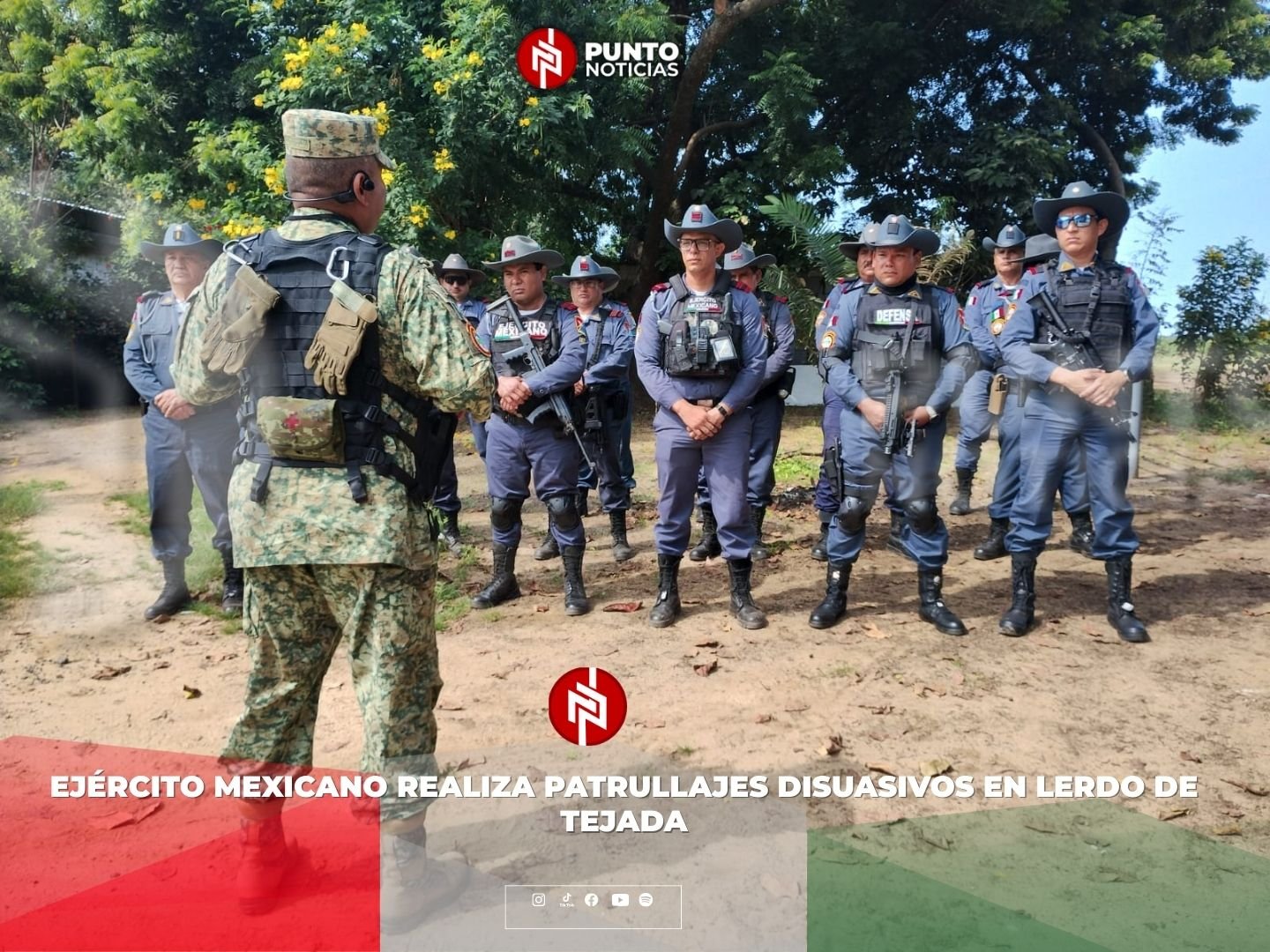 Ejército Mexicano realiza patrullajes disuasivos en Lerdo de Tejada