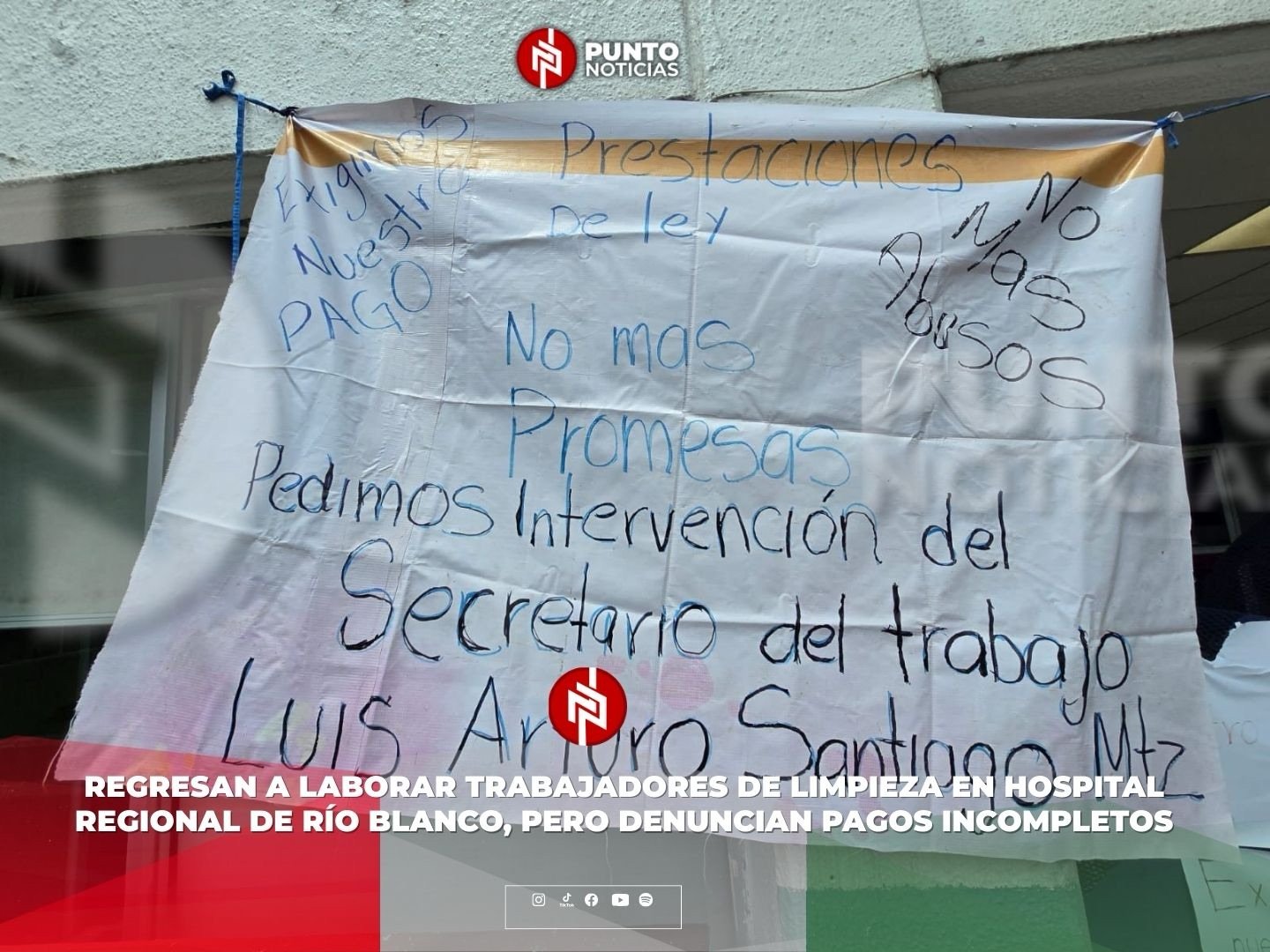 Regresan a laborar trabajadores de limpieza en Hospital Regional de Río Blanco, pero denuncian pagos incompletos