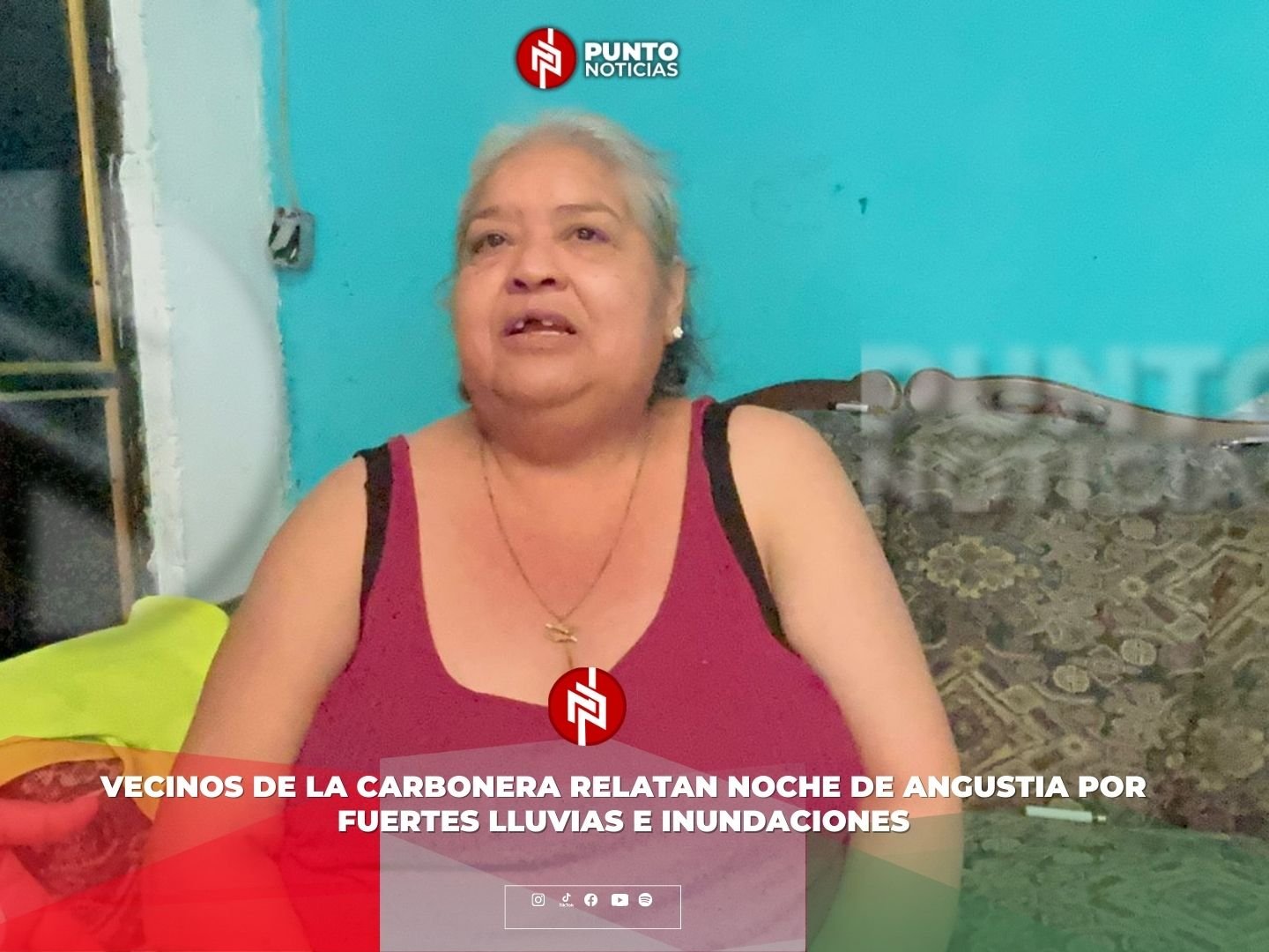 Vecinos de La Carbonera relatan noche de angustia por fuertes lluvias e inundaciones