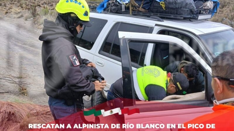 Rescatan a alpinista de Río Blanco en el Pico de Orizaba