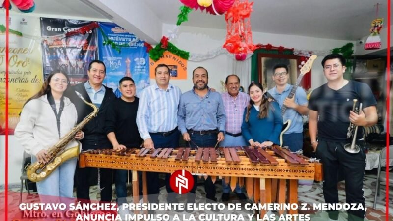 Gustavo Sánchez, presidente electo de Camerino Z. Mendoza, anuncia impulso a la cultura y las artes