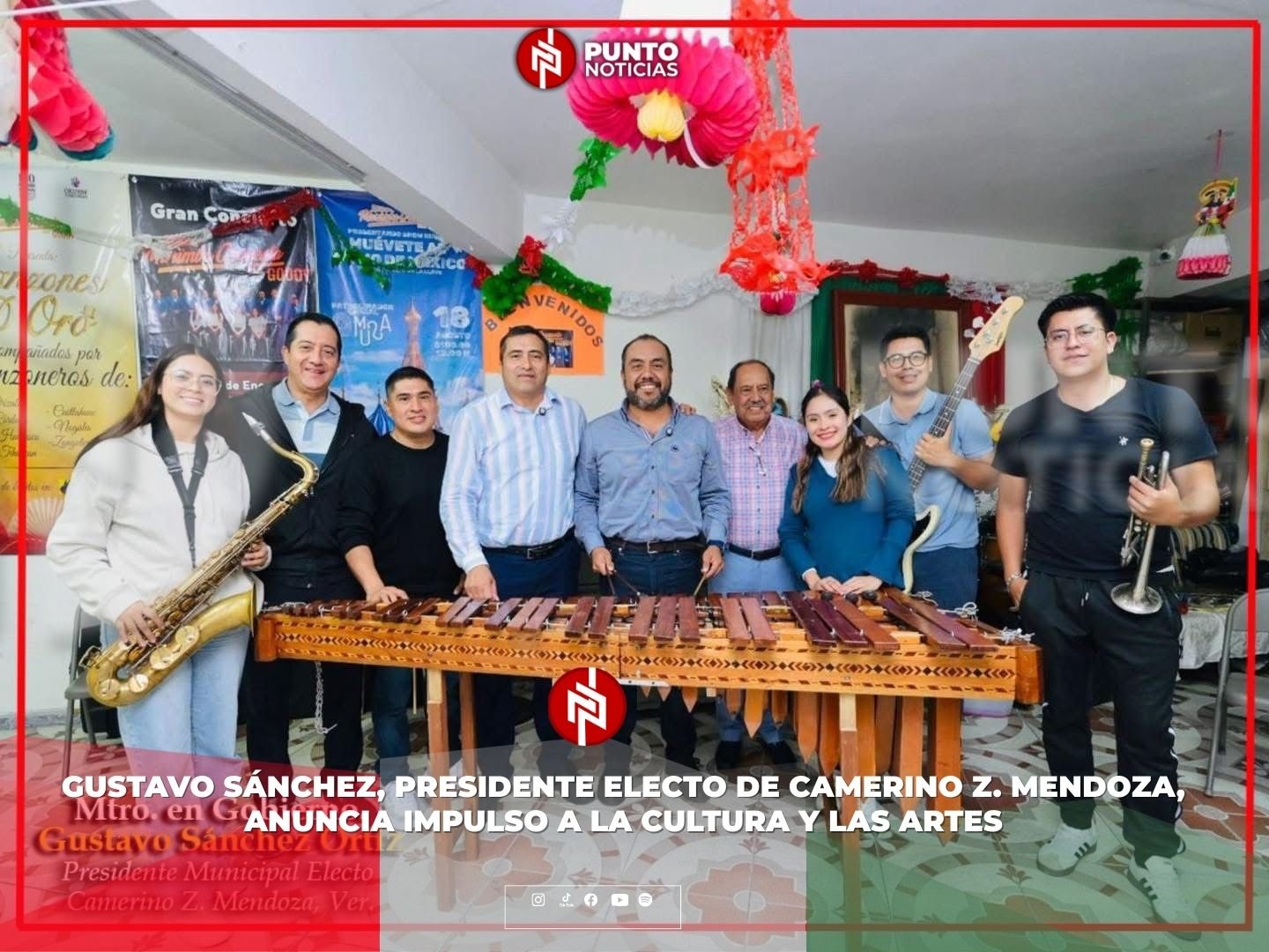 Gustavo Sánchez, presidente electo de Camerino Z. Mendoza, anuncia impulso a la cultura y las artes