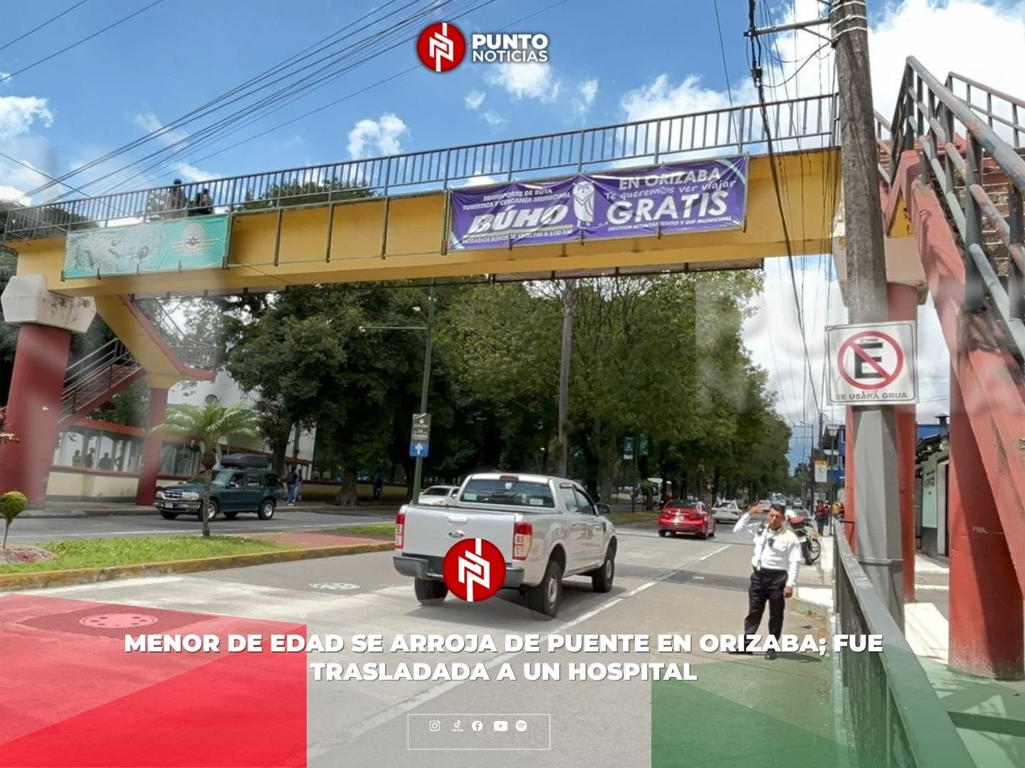 Menor de edad se arroja de puente en Orizaba; fue trasladada a un hospital