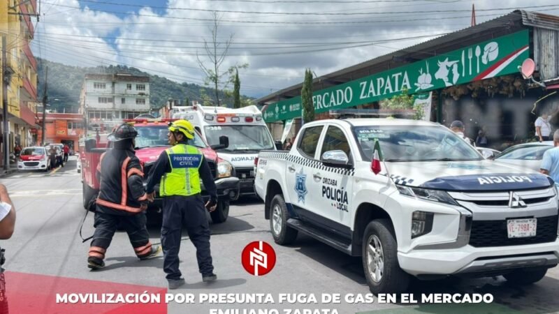 Movilización por presunta fuga de gas en el Mercado Emiliano Zapata
